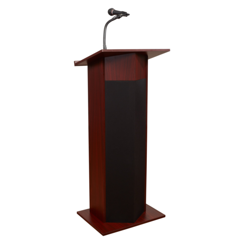 National Public Seating 111PLS-MY Floor Lectern w/ (1) Shelf - 22" x 17" x 46", Laminate, Mahogany-cityfoodequipment.com