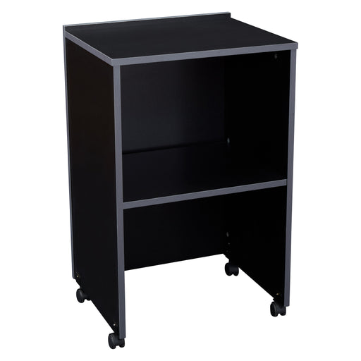 National Public Seating 112-BK Floor Lectern Base w/ (1) Shelf - 21 1/8" x 17 1/2" x 33 3/4", Laminate, Black-cityfoodequipment.com