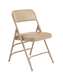 National Public Seating 1301 Folding Chair w/ French Beige Vinyl Back & Seat - Steel Frame, Beige-cityfoodequipment.com