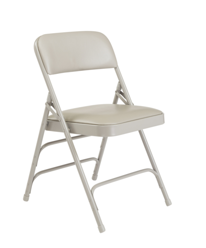 National Public Seating 1302 Folding Chair w/ Warm Gray Vinyl Back & Seat - Steel Frame, Gray-cityfoodequipment.com