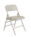 National Public Seating 1302 Folding Chair w/ Warm Gray Vinyl Back & Seat - Steel Frame, Gray-cityfoodequipment.com