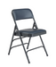National Public Seating 1304 Folding Chair w/ Dark Midnight Blue Vinyl Back & Seat - Steel Frame, Char-Blue-cityfoodequipment.com
