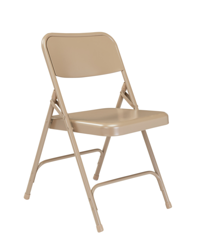 National Public Seating 201 Folding Chair w/ Beige Steel Back & Seat - Steel Frame, Beige-cityfoodequipment.com