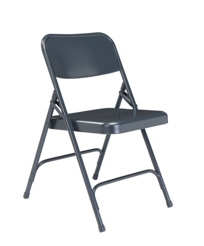 National Public Seating 204 Folding Chair W/ Char-Blue Steel Back & Seat - Steel Frame, Char-Blue-cityfoodequipment.com