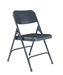 National Public Seating 204 Folding Chair W/ Char-Blue Steel Back & Seat - Steel Frame, Char-Blue-cityfoodequipment.com