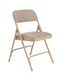 National Public Seating 2201 Folding Chair w/ CafÃ© Beige Fabric Back & Seat - Steel Frame, Beige-cityfoodequipment.com