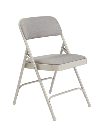National Public Seating 2202 Folding Chair w/ Graystone Fabric Back & Seat - Steel Frame, Gray-cityfoodequipment.com