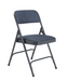 National Public Seating 2204 Folding Chair w/ Imperial Blue Fabric Back & Seat - Steel Frame, Char-Blue-cityfoodequipment.com