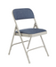 National Public Seating 2205 Folding Chair w/ Imperial Blue Fabric Back & Seat - Steel Frame, Gray-cityfoodequipment.com