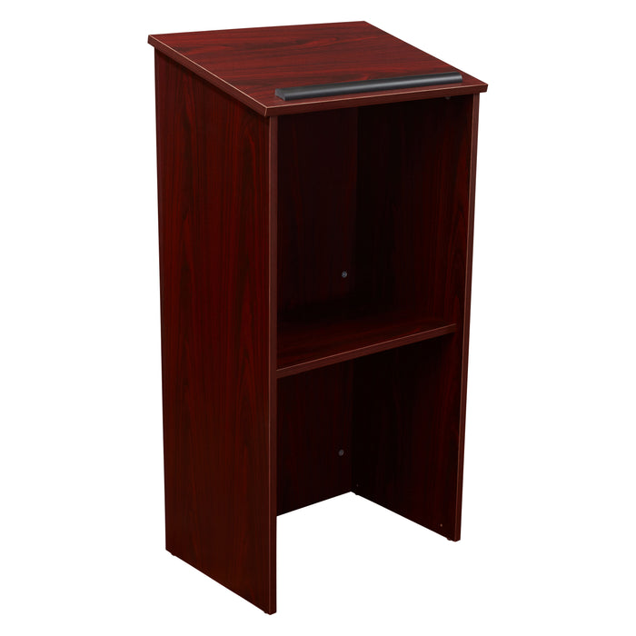 National Public Seating 222-MY Floor Lectern w/ (1) Shelf - 23" x 16" x 46 1/2",Laminate, Mahogany-cityfoodequipment.com