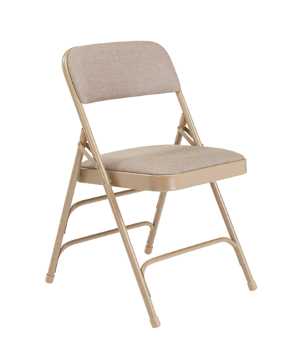 National Public Seating 2301 Folding Chair w/ CafÃ© Beige Fabric Back & Seat - Steel Frame, Beige-cityfoodequipment.com