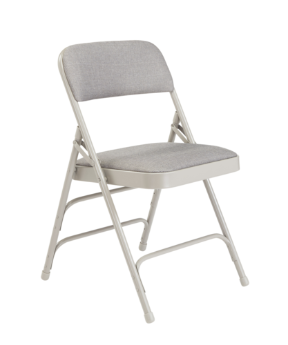 National Public Seating 2302 Folding Chair w/ Graystone Fabric Back & Seat - Steel Frame, Gray-cityfoodequipment.com