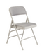 National Public Seating 2302 Folding Chair w/ Graystone Fabric Back & Seat - Steel Frame, Gray-cityfoodequipment.com