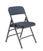 National Public Seating 2304 Folding Chair w/ Imperial Blue Fabric Back & Seat - Steel Frame, Char-Blue-cityfoodequipment.com