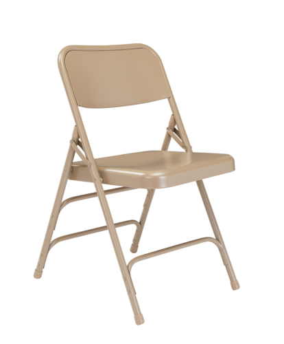 National Public Seating 301 Folding Chair w/ Beige Steel Back & Seat - Steel Frame, Beige-cityfoodequipment.com
