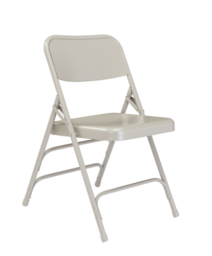 National Public Seating 302 Folding Chair W/ Gray Steel Back & Seat - Steel Frame, Gray-cityfoodequipment.com