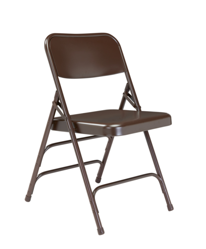 National Public Seating 303 Folding Chair W/ Brown Steel Back & Seat - Steel Frame, Brown-cityfoodequipment.com