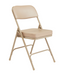 National Public Seating 3201 Folding Chair w/ Beige Vinyl Back & Seat - Steel Frame, Beige-cityfoodequipment.com