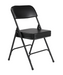 National Public Seating 3210 Folding Chair w/ Black Vinyl Back & Seat - Steel Frame, Black-cityfoodequipment.com
