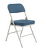 National Public Seating 3215 Folding Chair w/ Regal Blue Fabric Back & Seat - Steel Frame, Gray-cityfoodequipment.com