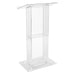 National Public Seating 401S Floor Lectern W/ (1) Shelf - 24" X 15" X 46", Acrylic, Clear-cityfoodequipment.com