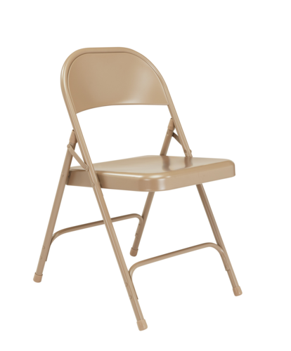 National Public Seating 51 Folding Chair w/ Beige Steel Back & Seat - Steel Frame, Beige-cityfoodequipment.com
