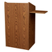 National Public Seating 600-MO Floor Lectern w/ (3) Shelves - 25" x 20" x 46", Laminate, Medium Oak-cityfoodequipment.com