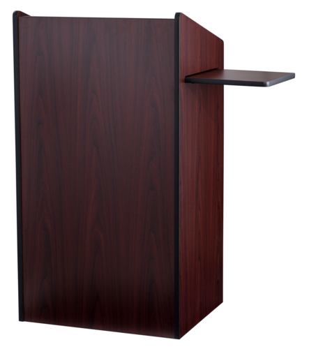 National Public Seating 600-MY Floor Lectern w/ (3) Shelves - 25" x 20" x 46", Laminate, Mahogany-cityfoodequipment.com