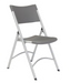 National Public Seating 620 Folding Chair W/ Charcoal Slate Plastic Back & Seat - Steel Frame, Silver-cityfoodequipment.com