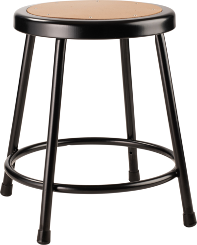 National Public Seating 6218-10 Round Backless Stool w/ Masonite Board Seat, Black-cityfoodequipment.com