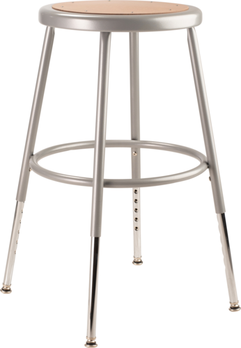 National Public Seating 6218H Round Backless Stool w/ Masonite Board Seat, Gray-cityfoodequipment.com