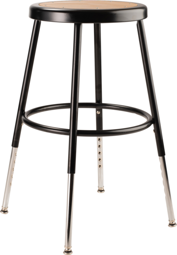National Public Seating 6218H-10 Round Backless Stool w/ Masonite Board Seat, Black-cityfoodequipment.com