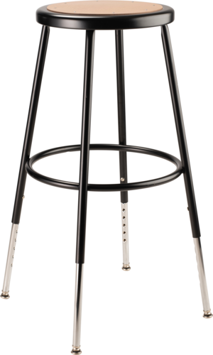 National Public Seating 6224H-10 Round Backless Stool w/ Masonite Board Seat, Black-cityfoodequipment.com