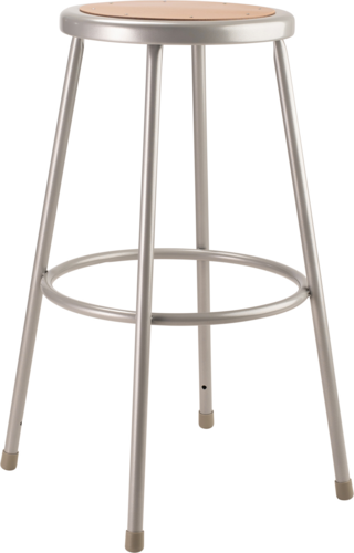 National Public Seating 6230 Round Backless Stool w/ Masonite Board Seat, Gray-cityfoodequipment.com