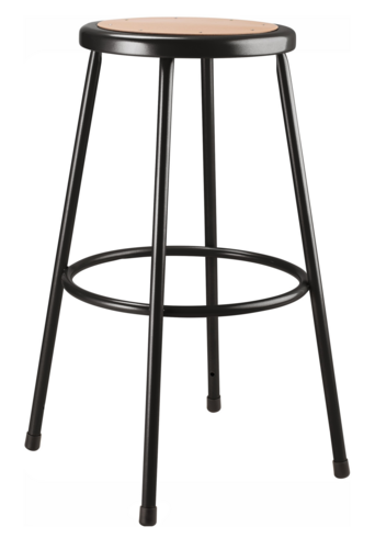 National Public Seating 6230-10 Round Backless Stool w/ Masonite Board Seat, Black-cityfoodequipment.com