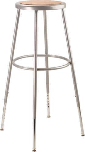 National Public Seating 6230H Round Backless Stool w/ Masonite Board Seat, Gray-cityfoodequipment.com