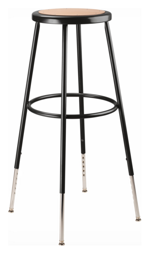 National Public Seating 6230H-10 Round Backless Stool w/ Masonite Board Seat, Black-cityfoodequipment.com