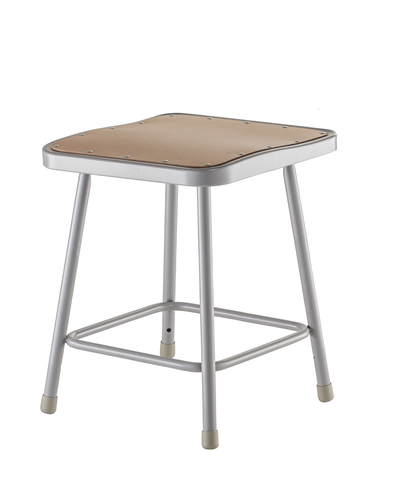 National Public Seating 6318 Square Backless Stool w/ Masonite Board Seat, Gray-cityfoodequipment.com