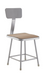 National Public Seating 6318B Square Stool w/ Solid Back & Masonite Board Seat, Gray-cityfoodequipment.com