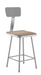 National Public Seating 6324B Square Stool w/ Solid Back & Masonite Board Seat, Gray-cityfoodequipment.com