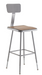 National Public Seating 6324HB Square Stool w/ Solid Back & Masonite Board Seat, Gray-cityfoodequipment.com