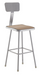 National Public Seating 6330B Square Stool w/ Solid Back & Masonite Board Seat, Gray-cityfoodequipment.com