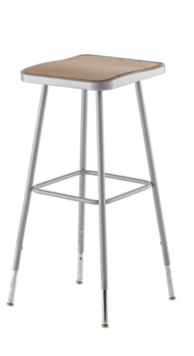National Public Seating 6330H Square Backless Stool w/ Masonite Board Seat, Gray-cityfoodequipment.com