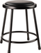 National Public Seating 6418-10 Round Backless Stool w/ Black Vinyl Padded Seat, Black-cityfoodequipment.com