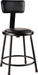 National Public Seating 6418B-10 Round Stool w/ Black Vinyl Padded Back & Black Vinyl Padded Seat, Black-cityfoodequipment.com