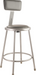 National Public Seating 6424B Round Stool w/ Gray Vinyl Padded Back & Gray Vinyl Padded Seat, Gray-cityfoodequipment.com