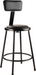 National Public Seating 6424B-10 Round Stool w/ Black Vinyl Padded Back & Black Vinyl Padded Seat, Black-cityfoodequipment.com