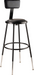 National Public Seating 6424HB-10 Round Stool w/ Black Vinyl Padded Back & Black Vinyl Padded Seat, Black-cityfoodequipment.com