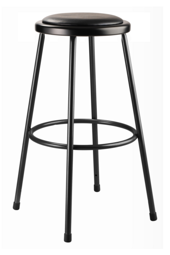 National Public Seating 6430 Round Backless Stool w/ Gray Vinyl Padded Seat, Gray-cityfoodequipment.com