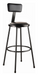 National Public Seating 6430B-10 Round Stool w/ Black Vinyl Padded Back & Black Vinyl Padded Seat, Black-cityfoodequipment.com